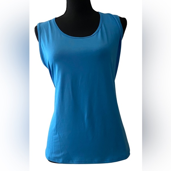 Zyia Bright Blue Soft Racerback Cutout Tank Top XL - Picture 2 of 5